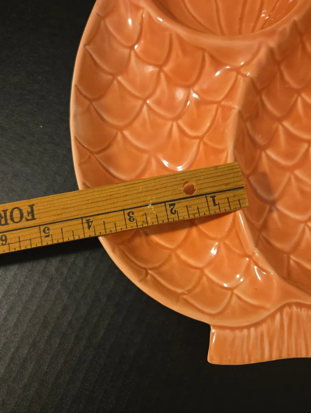 Vintage Hoeniq Of California USA Art Pottery Pink/Coral Fish, Bowl Platter